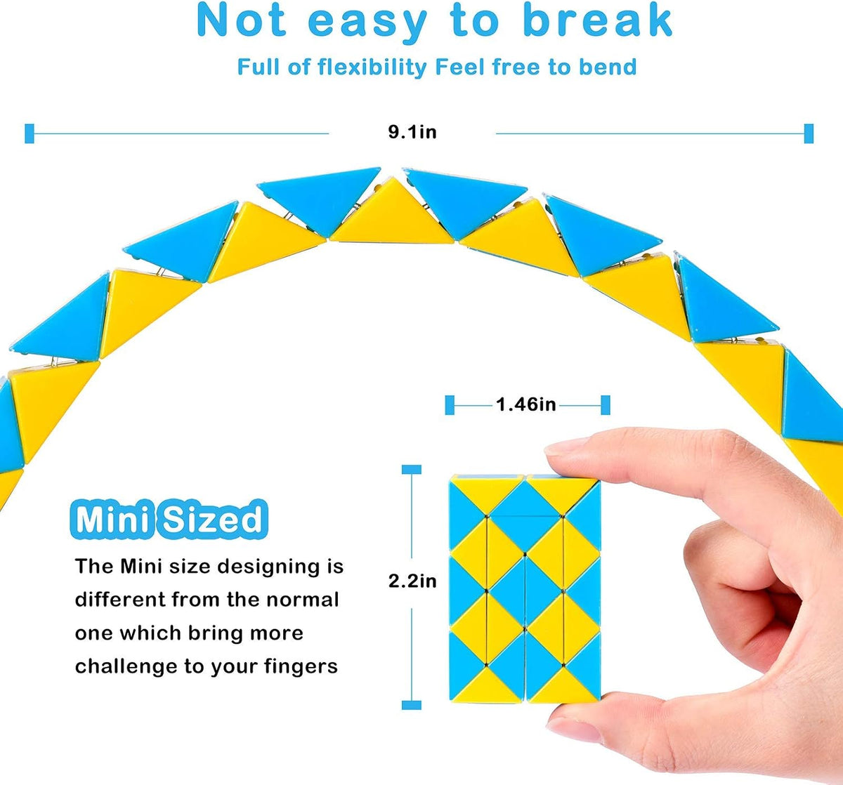 Snake Cube Puzzle, 18 Pack Yellow Party Favors for Kids – Fun for Kids & Family - Yellow - image 2