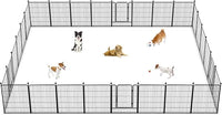 Dog Playpen 32 inch 28 Panels Indoor Outdoor Dog Pen for Medium/Small Dogs Heavy Duty Metal Dog Fence Outdoor for Yard, Puppy Playpen with Door Portable Pet Fence for RV Camping Yard