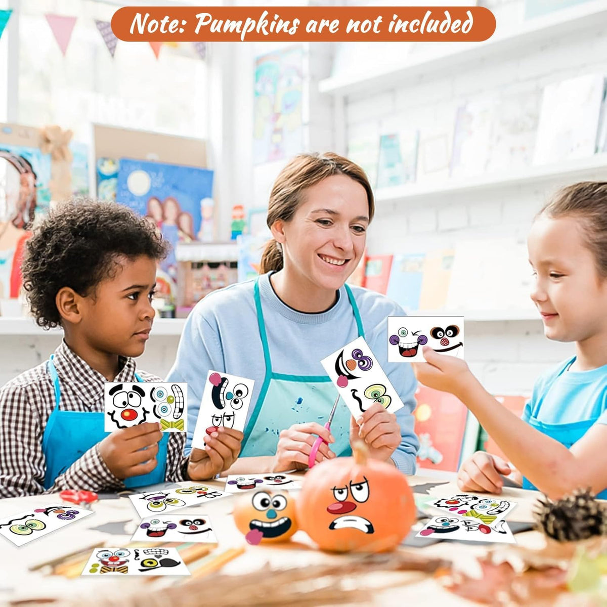 Halloween Mini Pumpkin Decorating Stickers for Kids Toddlers Party - Classic - image 3
