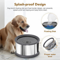 UPSKY 6.5L No Spill Dog Water Bowl Stainless Steel with Anti-Slip Mat – Essentials for Dogs - A.6.5L / A-Grey - image 3