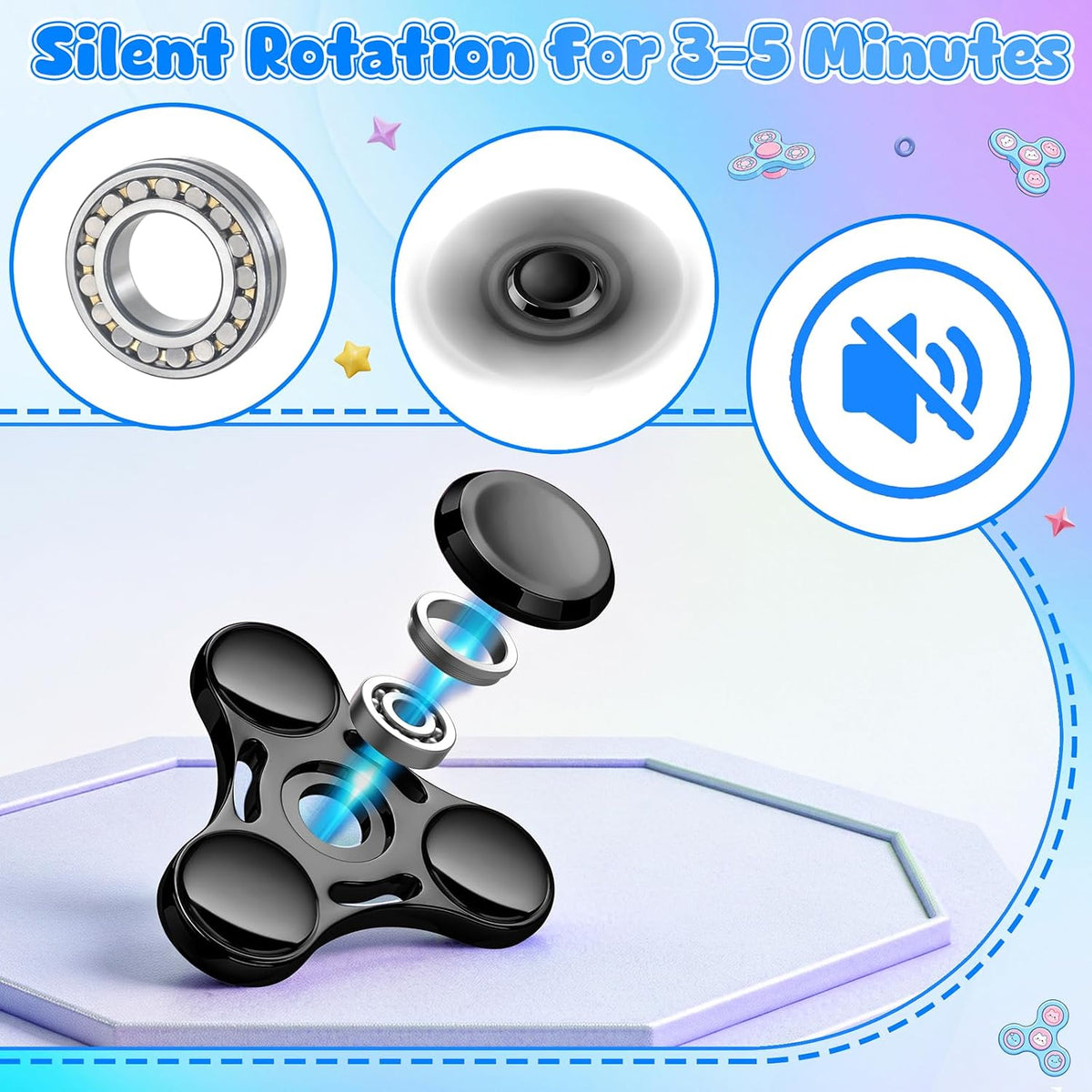 ATESSON Fidget Spinners Toy - Black - image 2