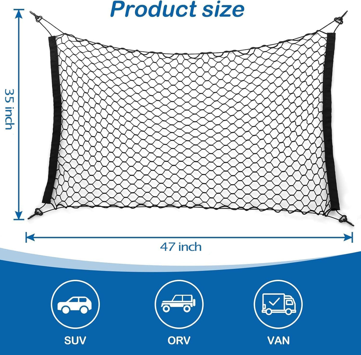 Dog Car Barrier Vehicle Pet Barrier Backseat Mesh Dog Car Divider Net - 47x35 Inch - image 2
