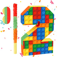 Lemicin 15.75 inch blue pinata stick kit with blindfold, rope and confetti - view 9