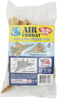TimMee plastic army men combat fighter jets, 4 green toy airplanes - view 3
