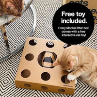 Modkat® XL Litter Box, Top or Front-Entry Configurable, Full Height Seamless Base, Reusable Litter Liners, Sifting Litter Scoop, 2X Bamboo Charcoal Filters - Gray