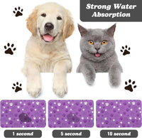 Dog Food Mat, Absorbent Water Bowl Mats Cat Pet Feeding Placemats Pink 20 * 12 inch – Essentials for Dogs - LightPurple / 30"L x 17"W - image 2