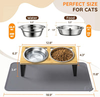 Bamboo Elevated Cat Bowls - 2 bowls - image 2