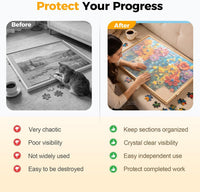 BuilderButler 1000 Pieces Rotating Puzzle Board with 4 Drawers - Wooden-4 Drawers / Extra Small-1000pcs - image 4