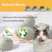 GATITOS Catnip Balls 3 Pcs, Catnip Ball for Cats Wall, Safe Healthy Kitten Chew Toys, Teeth Cleaning Dental Wall Treats, Edible Cats Lick Kitten Chew