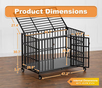 48 Inch Heavy Duty Dog Crate with Wheels - 47.2"L x 30.7"W x 30.8"H - image 2