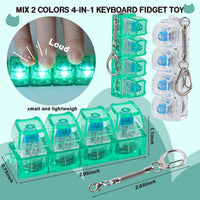 TYRIXKI 2 keyboard fidget toys, black and white heart shape clicker keychains - view 20