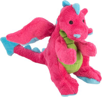goDog Bubble Plush Dragons Squeaky Dog Toy - Dragons (Pink) / Small (Pack of 1)