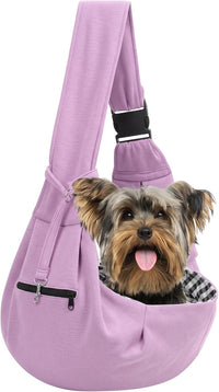Adjustable Dog Sling Carrier with Pocket - Purple