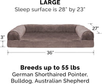FurHaven Classic Sofa Orthopedic Dog Bed for Large Dogs - Large / Driftwood Brown - image 2