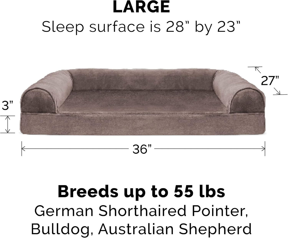 FurHaven Classic Sofa Orthopedic Dog Bed for Large Dogs - Large / Driftwood Brown - image 2