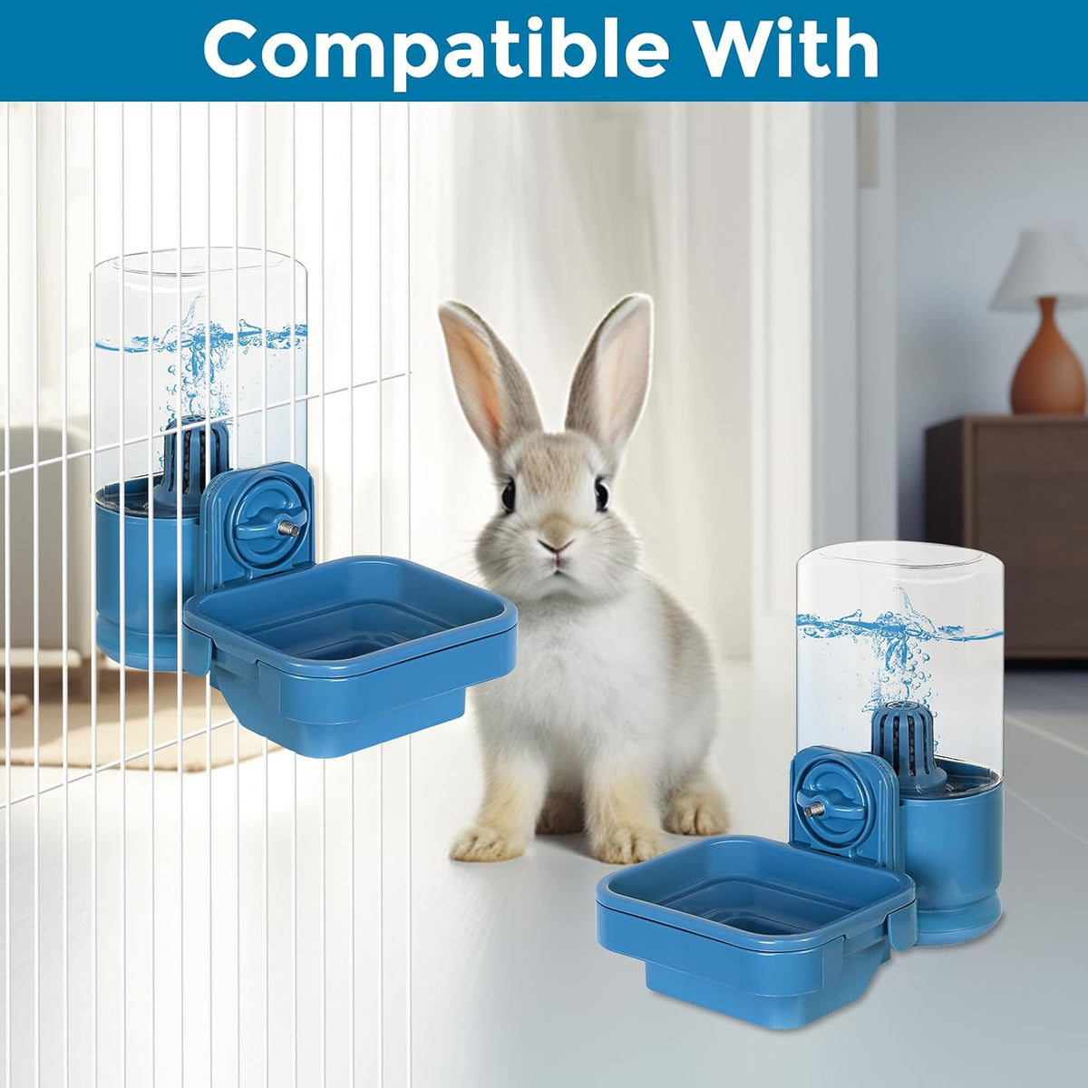 VANNON Small Animal Filter Water Dispenser for Crate - 4Pcs Filter Sets - image 4