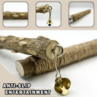 5Pcs Natural Wooden Bird Perch Set, Parrot Perch Toys - Brown / 7PCS - image 3