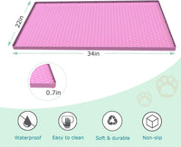 Cat Litter Mat, Silicone Large Cat Mat for Litter Box - 34"L x 22"W / Pink - image 2