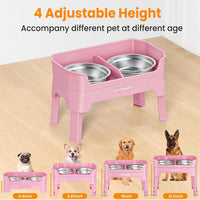 URPOWER Elevated Dog Bowls - Pink / Large - image 3