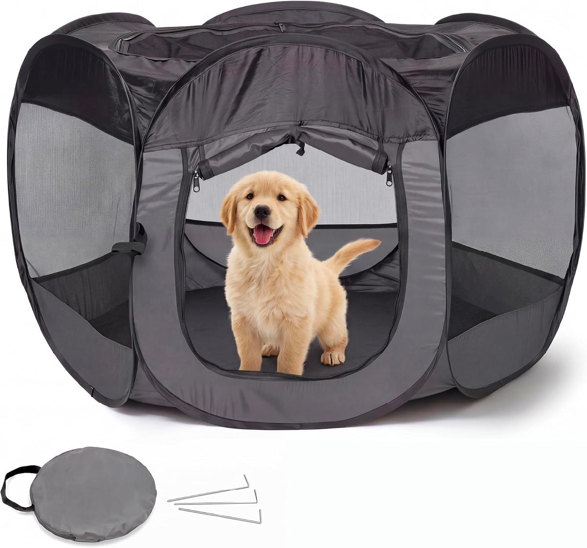 FurHaven Soft-Sided Dog & Cat Playpen - Gray / Small