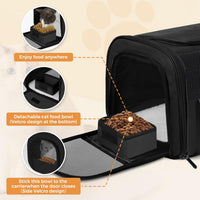 Soft Cat Carrier, Small Dog Bag Soft-Sided Cat Carriers - Black / 13.0"L x 13.0"W x 20.0"H - image 4