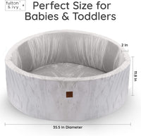 Fulton and Ivy gray velvet memory foam ball pit for babies and toddlers - view 5