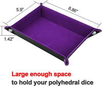 SIQUK Double Sided Dice Tray Folding Rectangle Dice Holder – Fun for Kids & Family - Dark Violet - image 3