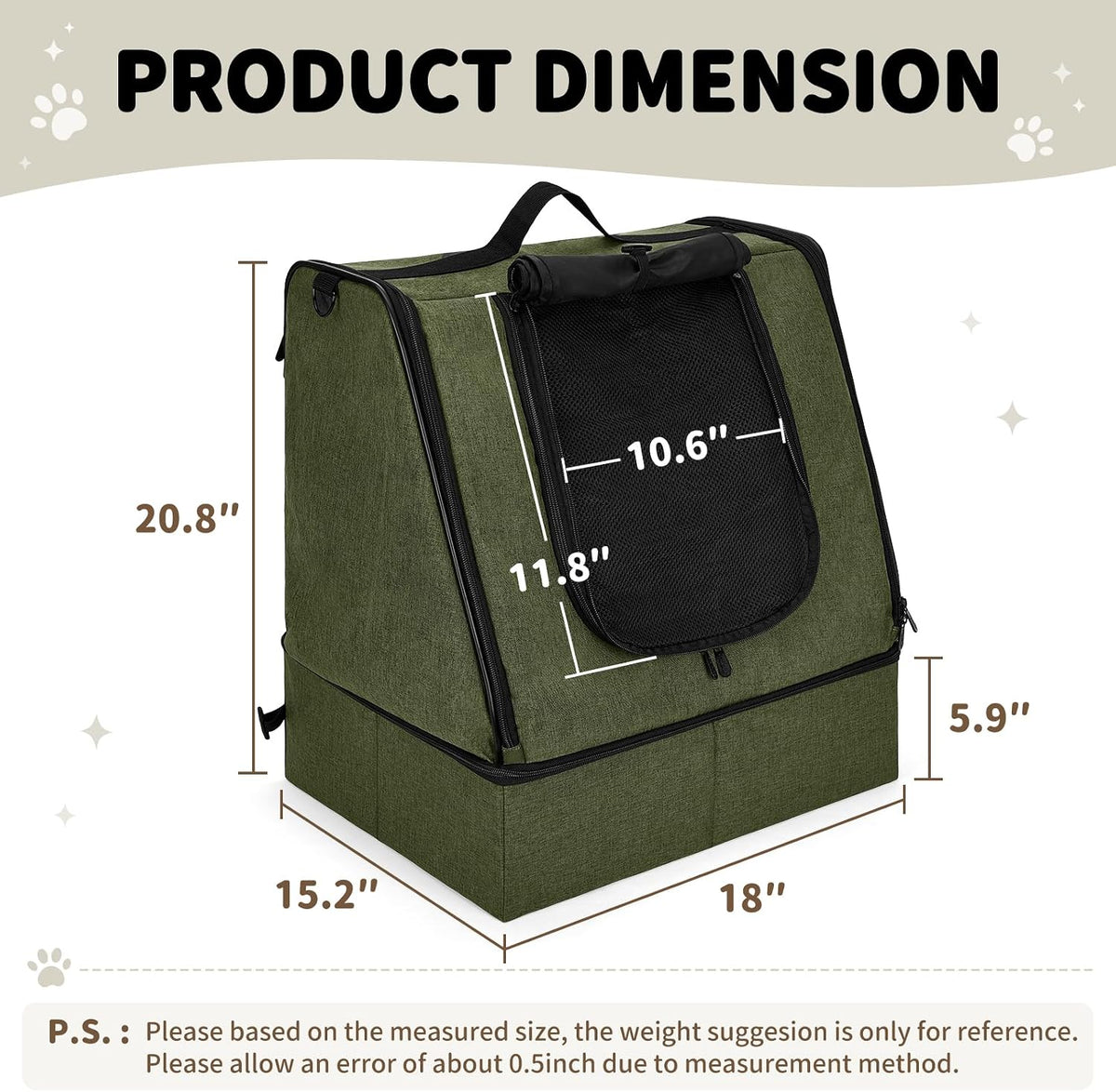 apollo walker Portable Cat Litter Box With Waterproof bag and Lid - Green / Medium - image 2
