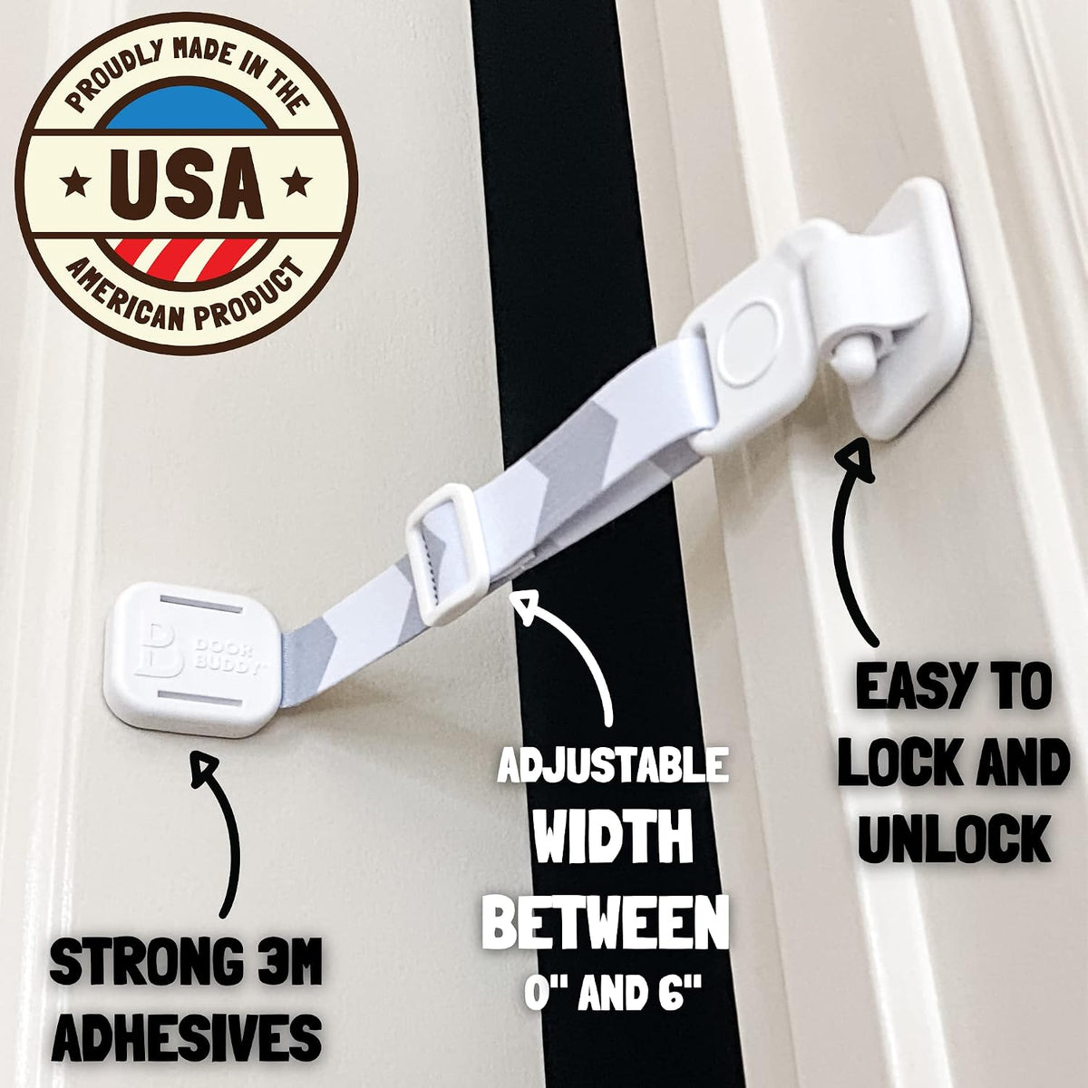 Door Buddy Pet Door Latch for Cats - Grey Strap - image 4