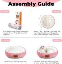 Zerbuger 20in Pink Round Dog Bed Sofa for Dogs Cats - Pink / Small - image 3