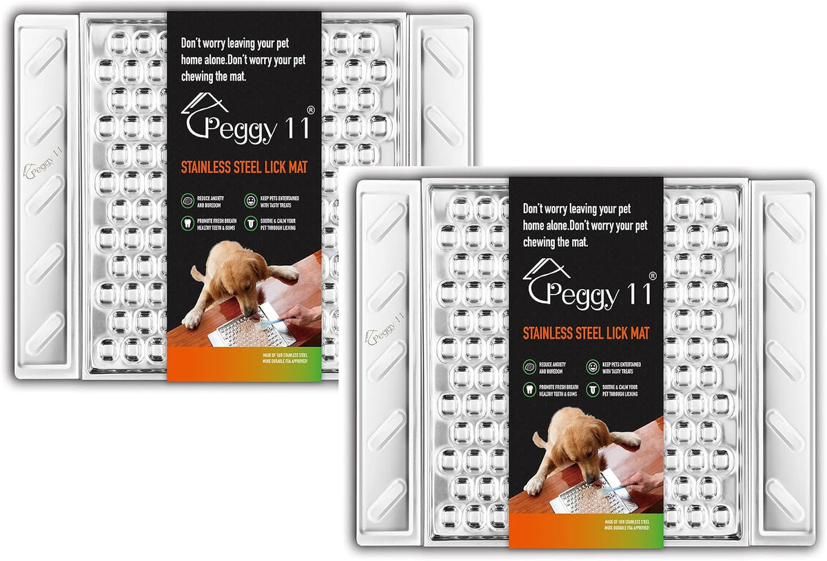 304 Stainless Steel Lick Mat for Dogs & Cats - Stainless Steel (Two Pack)