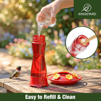 Kingsyard 2-Pack Glass Hummingbird Feeder for Outdoors Hanging - Red / 2-Pack Feeder - image 2