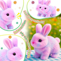 Easfan Walking Dog Toy for Kids Barking Interactive Puppy Stuffed - Bunny_Rainbow_Carrot - image 2