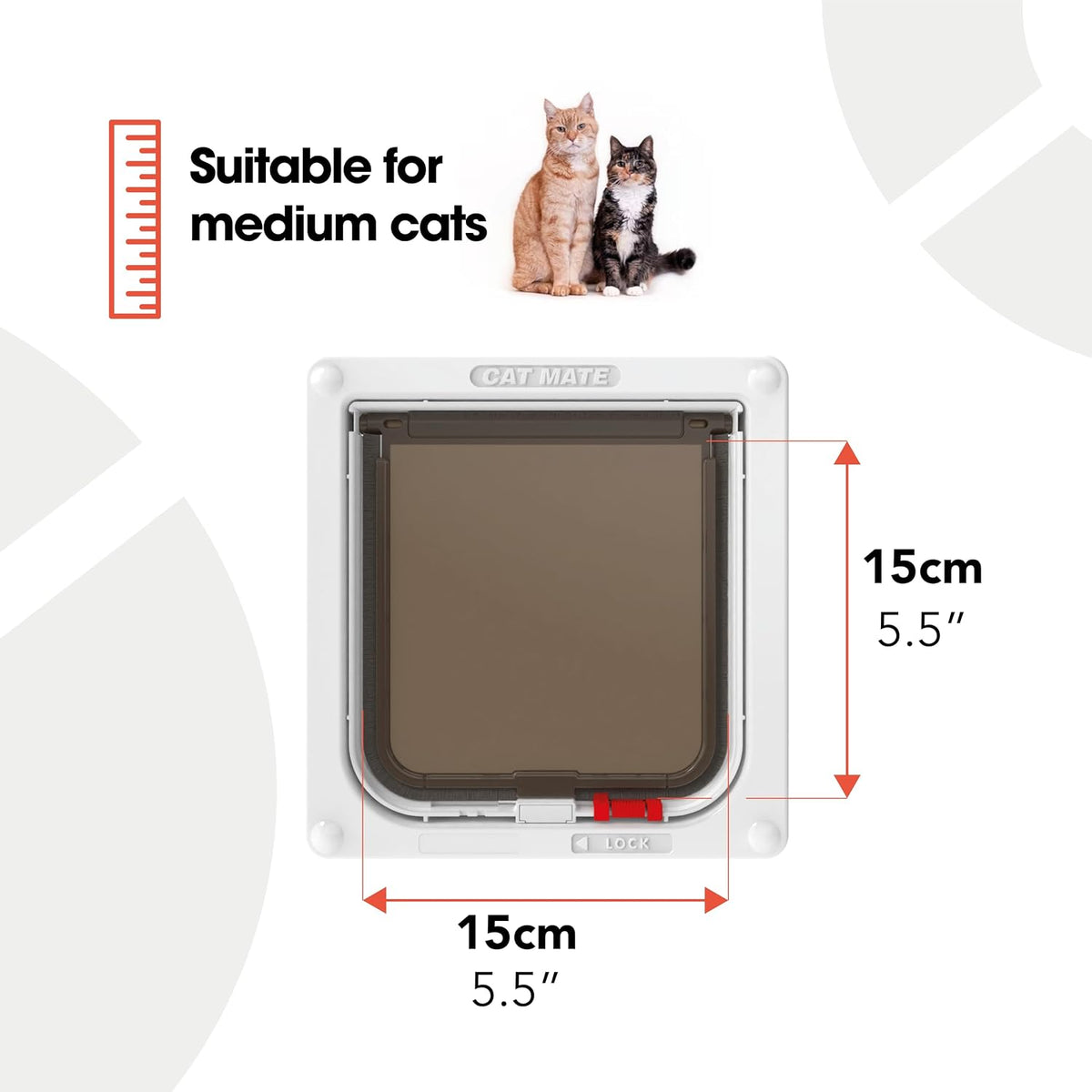 White Cat Mate 2-way lockable cat flap for small to medium cats - view 3