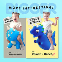 ZOOJOY Inflatable Horse Hopping Toy - Blue Dinosaur - image 2