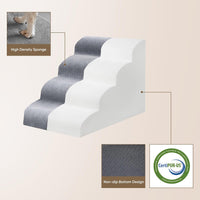 PAWSCRAT 4-Step Pet Stairs for High Beds & Sofas - LightGrey / 2-step 11.8"H - image 3