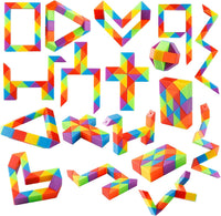 Yeetec rainbow snake cube fidget toys twisted into different shapes