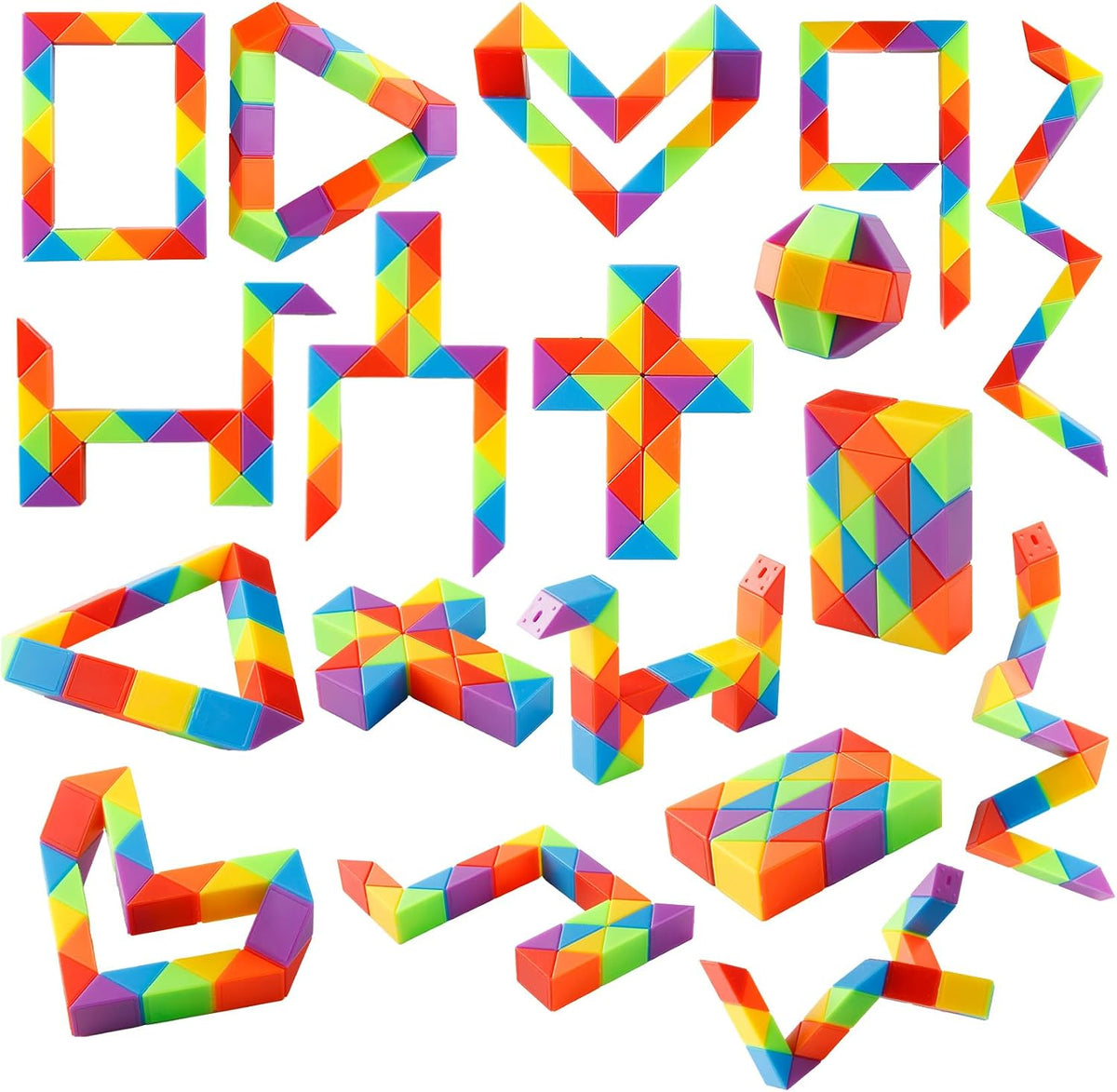 Yeetec rainbow snake cube fidget toys twisted into different shapes
