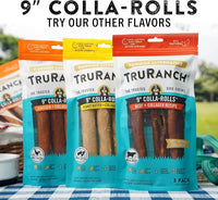 Collagen Rolls - 9" Collagen Rolls for Dogs - Long Lasting Healthy Joint Support - Rawhide Alternative - Skin & Coat Health - Made with Real Peanut Butter, Value Pack, 3 Bags, 9 Count