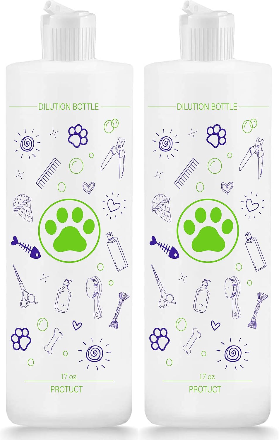 2 Pack Pet Shampoo Dilution Bottles - 4