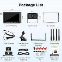 7 Inch Wireless RV Backup Camera System for Truck/Trailer/Camper/Bus, 1080P Dual/Quad Split Screen with DVR, Clear Night Vision, Support 4 Cameras, IP68 Waterproof Digital Wireless System