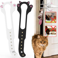 Cat Door Latch Holder, 8 Adjustable Sizes Flexible Cat Door Stopper – Essentials for Cats - 1*white+1*black