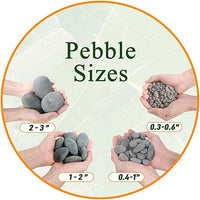 45 LB Mexican Beach Pebbles - 1-2 Inch Decorative River Rocks for Landscaping, Garden Paving, Plant Rocks, Crafting, Walkways, Backyard, Grey Natural Unpolished Bulk Stones
