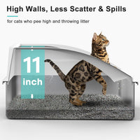 AIPERRO Stainless Steel Litter Box - Silver Grey / X-Large - image 4