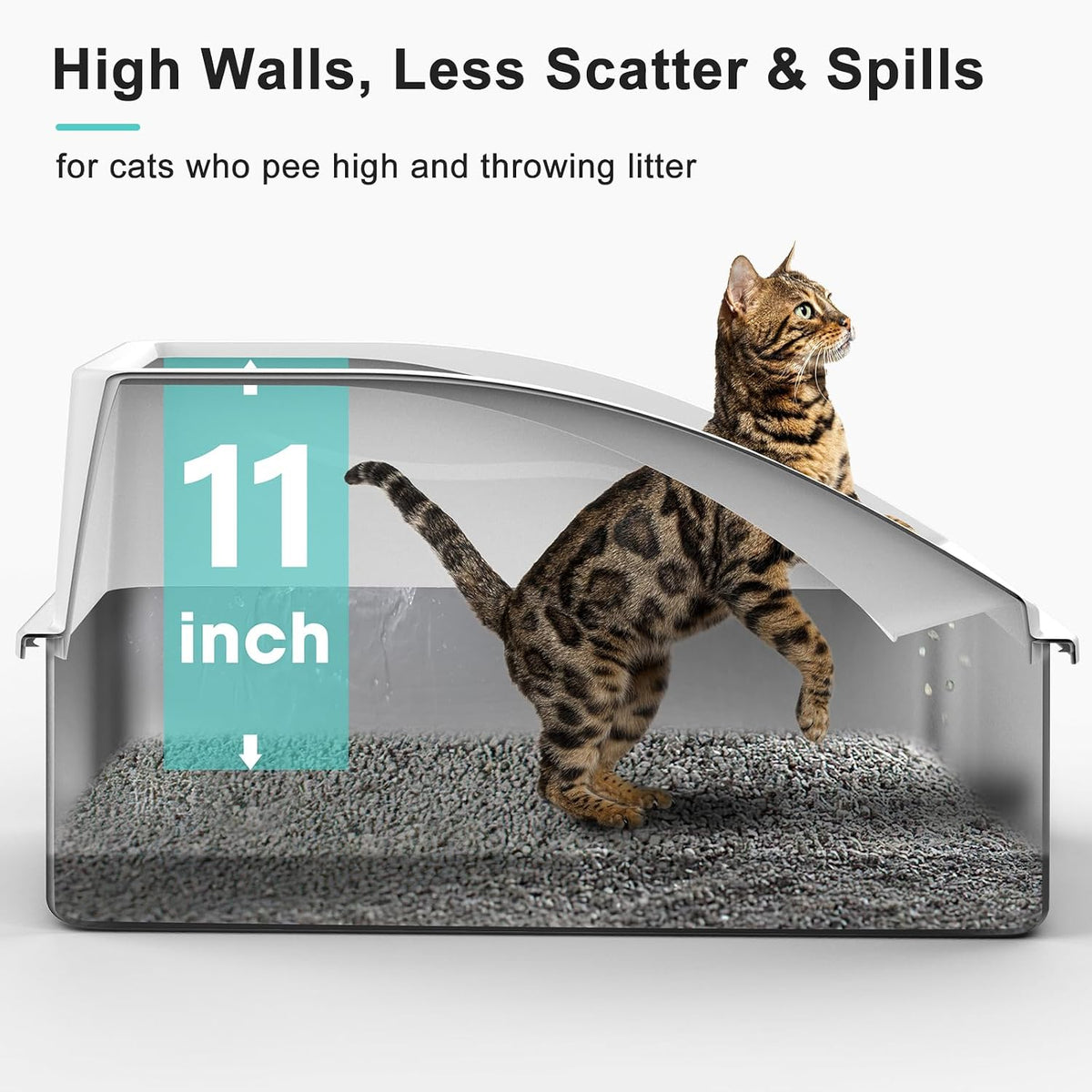 AIPERRO Stainless Steel Litter Box - Silver Grey / X-Large - image 4