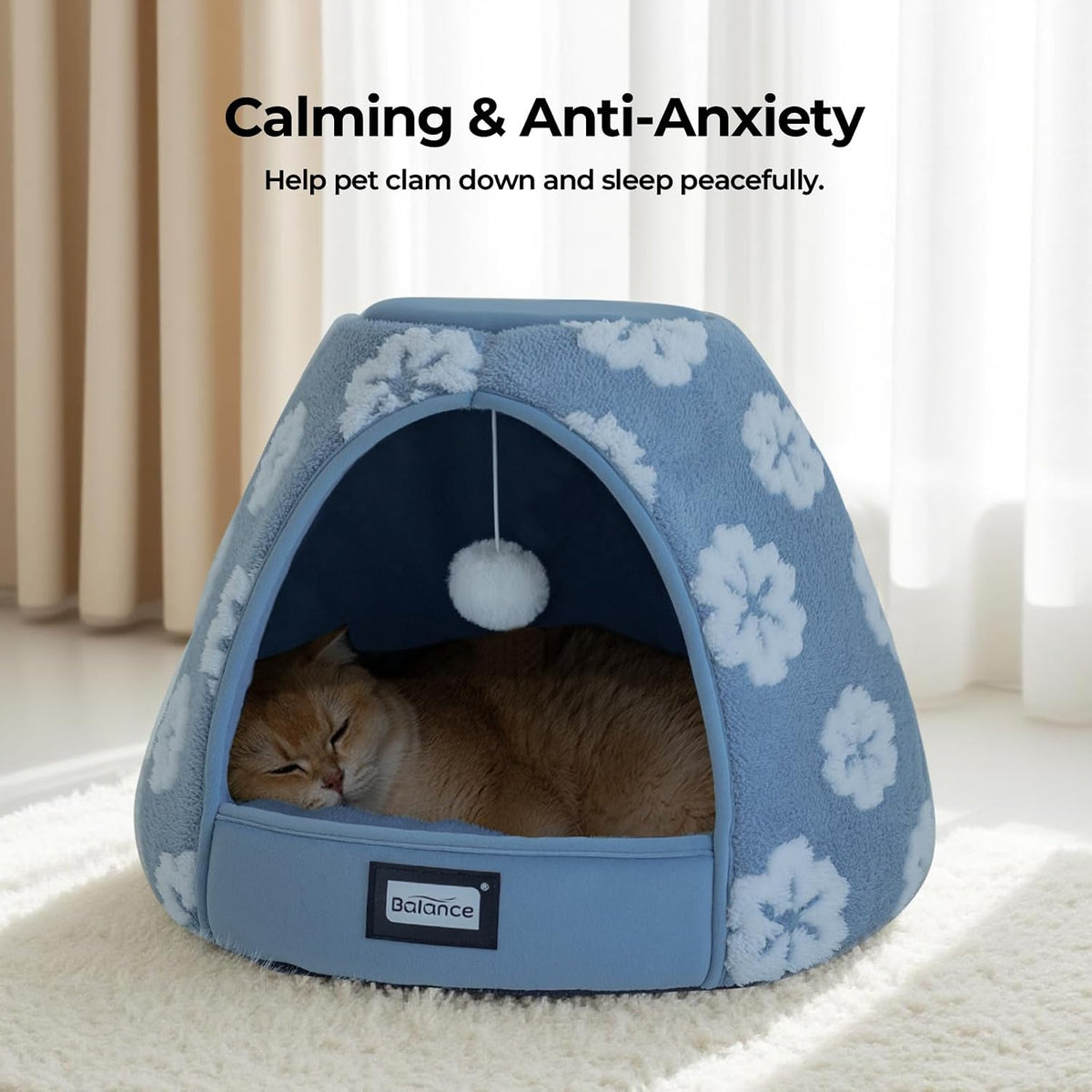 BALANCE Cat Beds for Indoor Cats - 21"L x 21"W x 16"Th / Blue - image 3