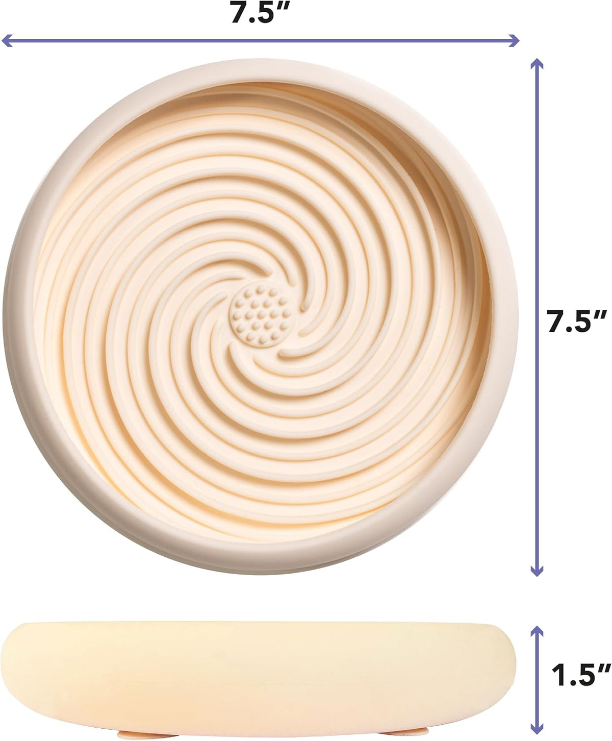 Lick Dish, Silicone Lick Mat + Slow Feeder for Cats & Small Dogs - Almond / Large - image 2