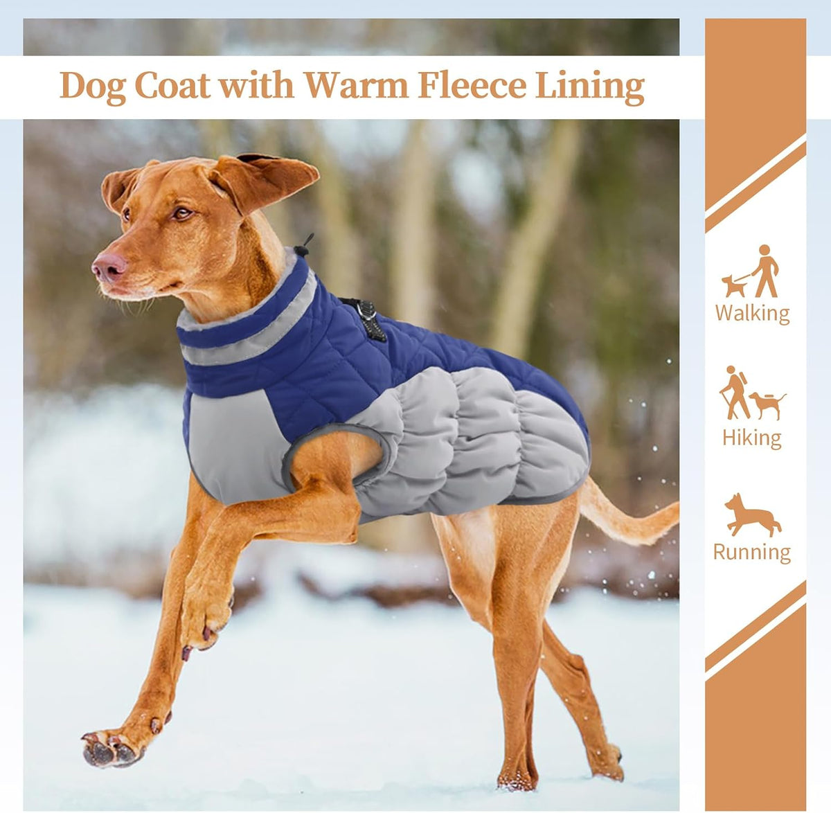 Dog Winter Jacket Cozy Reflective Waterproof Windproof Warm Pet - Large / Blue - image 4