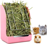 Rabbit Hay Feeder, Large Capacity Bunny Hay Rack for Rabbits - Pink