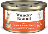 Amazon Brand - Wonder Bound Canned Wet Cat Food (Turkey & Giblet Dinner Paté), No Artificial Flavors, Adult Recipe, 3 Ounce (Pack of 24)
